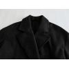 imagechouyatou Womens Winter Warm Notch Lapel Double Breasted Long Wool Coat OvercoatBlack