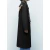 imagechouyatou Womens Winter Warm Notch Lapel Double Breasted Long Wool Coat OvercoatBlack
