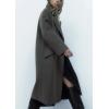 imagechouyatou Womens Winter Warm Notch Lapel Double Breasted Long Wool Coat OvercoatGrey