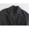 imagechouyatou Womens Winter Warm Notch Lapel Double Breasted Long Wool Coat OvercoatGrey