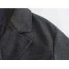 imagechouyatou Womens Winter Warm Notch Lapel Double Breasted Long Wool Coat OvercoatGrey
