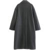 imagechouyatou Womens Winter Warm Notch Lapel Double Breasted Long Wool Coat OvercoatGrey