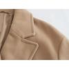 imagechouyatou Womens Winter Warm Notch Lapel Double Breasted Long Wool Coat OvercoatKhaki