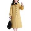 imagechouyatou Womens Elegant Collared Single Breasted Winter Long Wool Coat OvercoatYellow