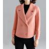 imagechouyatou Womens Casual Business Wool Blend Trench Coat Loose Double Breasted Dressy Blazer Pea CoatPink