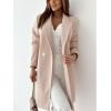 imagechouyatou Womens Elegant Double Breasted Midi Long Wool Pea Coat Work Dressy Casual Winter Trench CoatLight Khaki