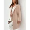 imagechouyatou Womens Elegant Double Breasted Midi Long Wool Pea Coat Work Dressy Casual Winter Trench CoatLight Khaki