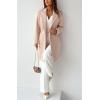 imagechouyatou Womens Elegant Double Breasted Midi Long Wool Pea Coat Work Dressy Casual Winter Trench CoatLight Khaki