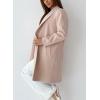 imagechouyatou Womens Elegant Double Breasted Midi Long Wool Pea Coat Work Dressy Casual Winter Trench CoatLight Khaki