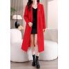 imagechouyatou Womens Elegant Wool Blend Overcoat Notched Collar Wrap Mid Long Trench Coat with BeltRed