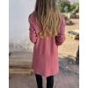 imagechouyatou Womens Shawl Collar Lightweight Wool Coat Open Front Long Trench Coat Blazer Jacket with PocketsPink
