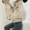 imagechouyatou Womens Stand Collar Wool Blend Cropped Trench Coat Button Front Short Jacket Coat with pocketsBeige
