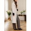 imagechouyatou Womens Winter Business Casual Wool Coat Notch Lapel Midi Long Winter Trench Coat with BeltBeige