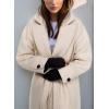 imagechouyatou Womens Winter Business Casual Wool Coat Notch Lapel Midi Long Winter Trench Coat with BeltBeige