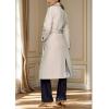 imagechouyatou Womens Winter Business Casual Wool Coat Notch Lapel Midi Long Winter Trench Coat with BeltBeige
