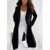 imagechouyatou Womens Winter Double Breasted Notch Lapel Wool Coat Business Casual Midi Long Wool Blend OvercoatBlack
