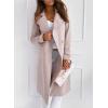 imagechouyatou Womens Winter Double Breasted Notch Lapel Wool Coat Business Casual Midi Long Wool Blend OvercoatDusty Pink