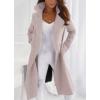 imagechouyatou Womens Winter Double Breasted Notch Lapel Wool Coat Business Casual Midi Long Wool Blend OvercoatDusty Pink