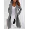 imagechouyatou Womens Winter Double Breasted Notch Lapel Wool Coat Business Casual Midi Long Wool Blend OvercoatGrey