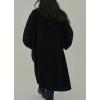 imagechouyatou Womens Winter Dressy Single Breasted Turn Down Collar Maxi Long Wool Coat Trench CoatBlack