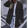 imagechouyatou Womens Winter Elegant Shawl Collar Wool Coat Formal Work Mid Long Wool Trench CoatBlack