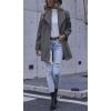 imagechouyatou Womens Winter Elegant Shawl Collar Wool Coat Formal Work Mid Long Wool Trench CoatDark Grey
