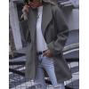 imagechouyatou Womens Winter Elegant Shawl Collar Wool Coat Formal Work Mid Long Wool Trench CoatDark Grey