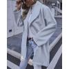 imagechouyatou Womens Winter Elegant Shawl Collar Wool Coat Formal Work Mid Long Wool Trench CoatLight Blue