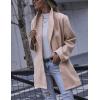 imagechouyatou Womens Winter Elegant Shawl Collar Wool Coat Formal Work Mid Long Wool Trench CoatLight Khaki