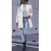 imagechouyatou Womens Winter Elegant Shawl Collar Wool Coat Formal Work Mid Long Wool Trench CoatOffwhite