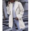 imagechouyatou Womens Winter Elegant Shawl Collar Wool Coat Formal Work Mid Long Wool Trench CoatOffwhite