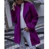 imagechouyatou Womens Winter Elegant Shawl Collar Wool Coat Formal Work Mid Long Wool Trench CoatPurple
