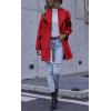 imagechouyatou Womens Winter Elegant Shawl Collar Wool Coat Formal Work Mid Long Wool Trench CoatRed