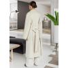 imagechouyatou Womens Winter Open Front Wool Coat Business Casual Midi Long Winter Trench Coat with BeltBeige