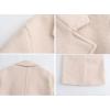 imagechouyatou Womens Winter Single Breasted Boucle Wool Coat Business Casual Warm Wool Trench CoatOffwhite