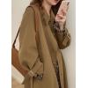imagechouyatou Womens Winter Single Breasted Wool Coat Turn Down Collar Business Casual Long Winter Trench CoatKhaki