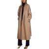 imagechouyatou Womens Winter Business Casual Wool Coat Notch Lapel Midi Long Winter Trench Coat with BeltKhaki