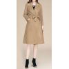 imagechouyatou Women Fall Winter Double Face Wool Blend Overcoat Notched Collar Wrap Midi Trench Coat with BeltBrown