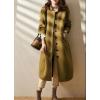 imagechouyatou Womens Business Casual Single Breasted Wool Coat Button Down Winter Midi Long Pea CoatOlive Green