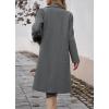 imagechouyatou Womens Casual Notched Lapel Wool Coat Double Breasted Wool Blend Duster Long Trench Pea CoatDark Gray