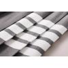 imagechouyatou Womens Color Block Striped Pleated Knit Skirt High Elastic Waist Irregular Hem Knitted SkirtGray