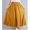 imagechouyatou Womens Elegant Elastic Waist ALine Swing Flowy Accordion Pleated Midi Long SkirtTurmeric Yellow