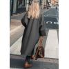 imagechouyatou Womens Elegant Single Breasted Wool Blend Coat Oversized Notch Lapel Long Pea Coat OvercoatGrey