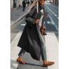 imagechouyatou Womens Elegant Single Breasted Wool Blend Coat Oversized Notch Lapel Long Pea Coat OvercoatGrey