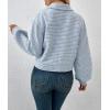 imagechouyatou Womens Vintage Houndstooth Plaid Button Down Tweed Cropped Shacket Jacket Wool CoatLight Blue