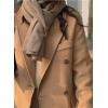 imagechouyatou Womens Winter Business Casual Wool Coat Double Breasted Mid Long Trench Coat OvercoatCamel
