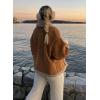 imagechouyatou Womens Winter Casual Faux Suede Leather Jacket Button Down Fuzzy Sherpa Lined Jacket CoatBrown