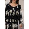 imageWomens 2024 Fall Casual Long Sleeve Square Neck Elastic High Waist Flowy Tiered Aline Maxi DressNavy Blue Print