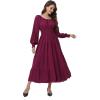 imageWomens 2024 Fall Casual Long Sleeve Square Neck Elastic High Waist Flowy Tiered Aline Maxi DressPurple