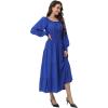 imageWomens 2024 Fall Casual Long Sleeve Square Neck Elastic High Waist Flowy Tiered Aline Maxi DressRoyal Blue